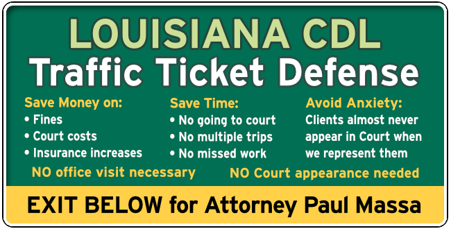 St. James Parish, Louisiana CDL Commercial Drivers speeding Ticket graphic 1