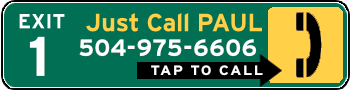 Call 504-975-6606 for St. James Parish, Louisiana ticket attorney Paul Massa Exit 1 graphic